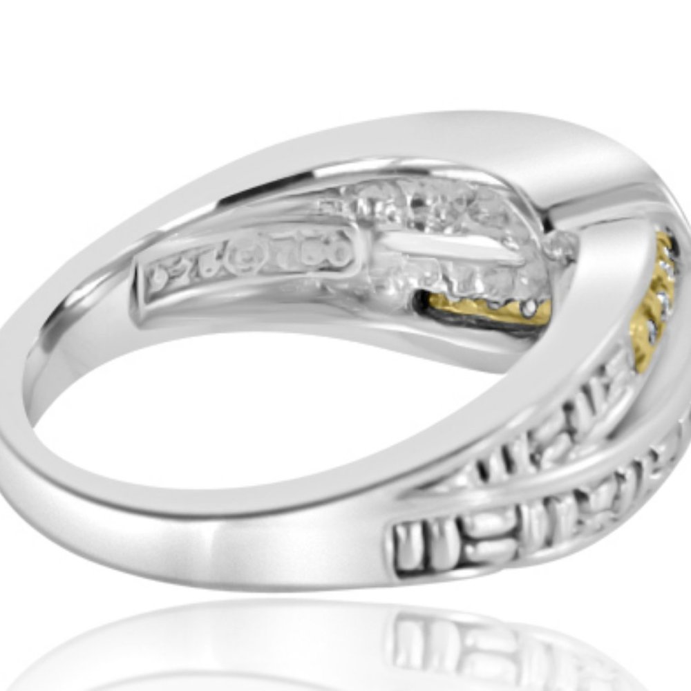 Philip Andre 18K Gold & Sterling  Diamond Ring - Picture 6 of 7
